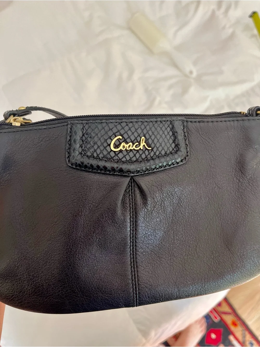 Coach Ashley Large Pleated Leather Wristlet